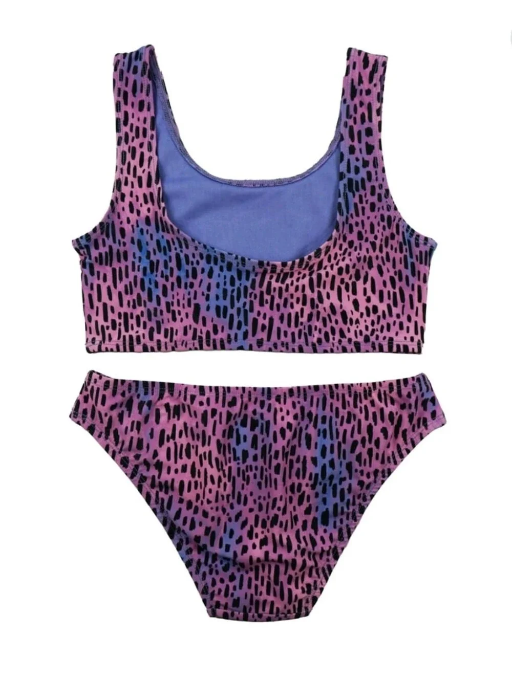 NWT! Maui & Sons Girls Purple Pink Organica Two Piece Bathing Suit 6/6X